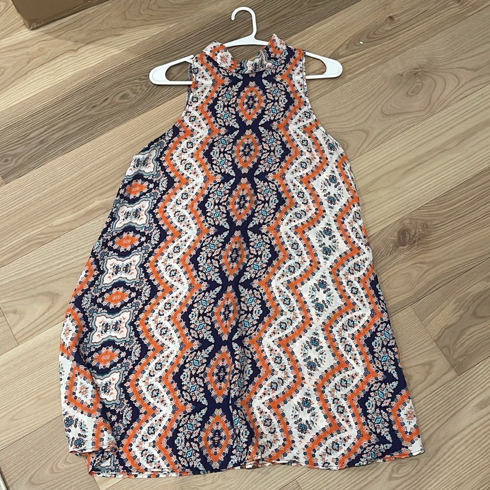 Soprano Tie Neck Mini Dress Small - Picture 3 of 6
